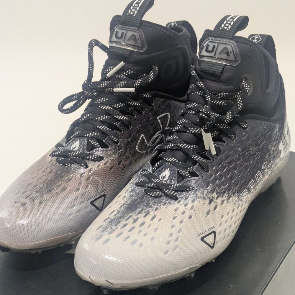 Under Armour Spotlight Lux MC 2.0 Cleats Black White Men's 11 3025082-001